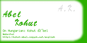 abel kohut business card